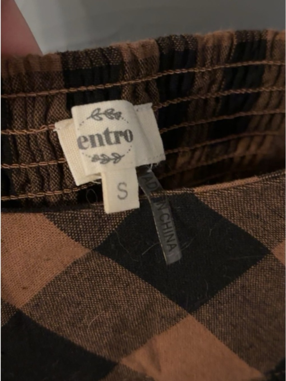 entro Brown and Black Buffalo Plaid Sundress - Picture 2 of 3